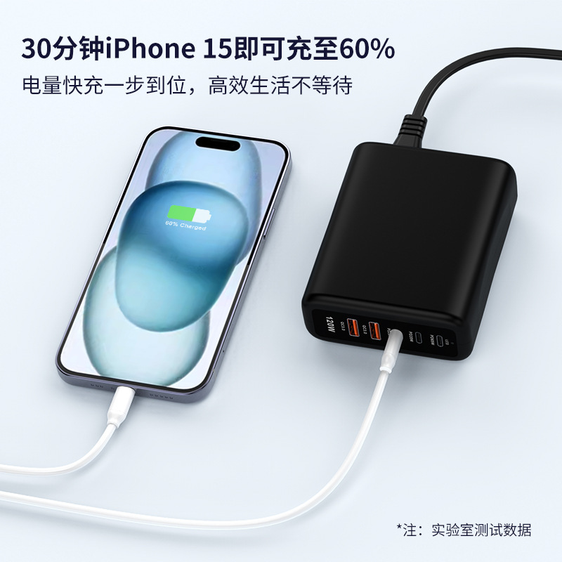 120W充電器、マルチポートUSB-Cソケット、PD65Wスマート急速充電、Apple、Huawei、Xiaomi対応|undefined