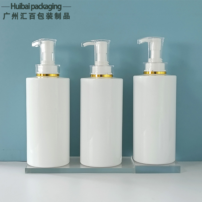 750ml白色平肩PET塑料瓶洗发水沐浴露空瓶32牙亚克力泵头现货批发|ru