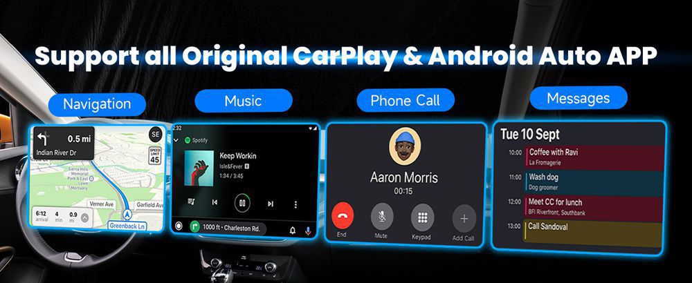 Amazon's Popular Wireless Carplay Adapter Android Auto Two-In-One USB Car Audio Converter