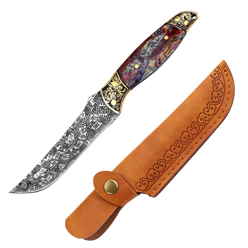 보라색 분홍색 부식 패턴 칼