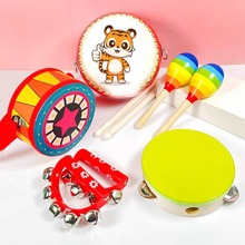 儿童婴儿奥尔夫打击乐器打鼓手拍双面鼓玩具幼儿园音乐表演敲小鼓