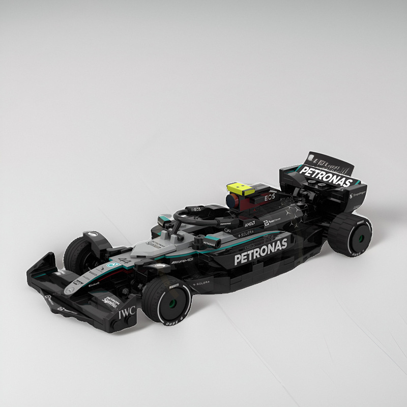 MOC-XM315 F1 Médédes W15 8-cell racing sports car 298 pieces with stickers MOC-XM315 F1 Médédes W15 8-cell racing sports car 298 pieces with stickers