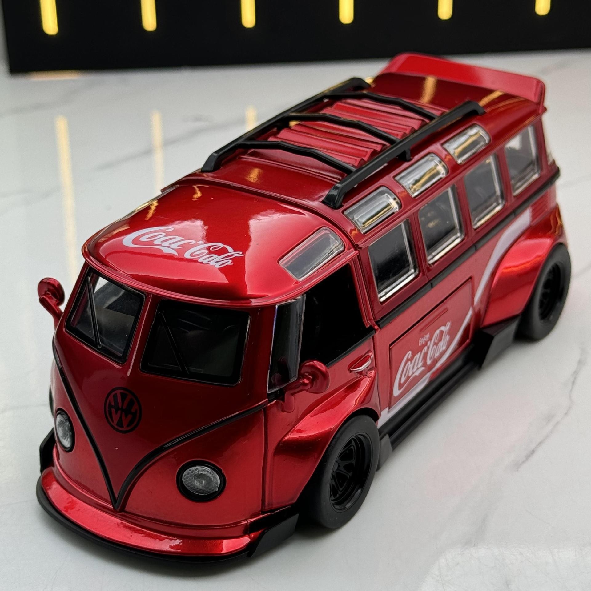 1: 32 Volkswagen T1 autobús Coca-Cola Koenigsegg Porsche 911 aleación juguete modelo