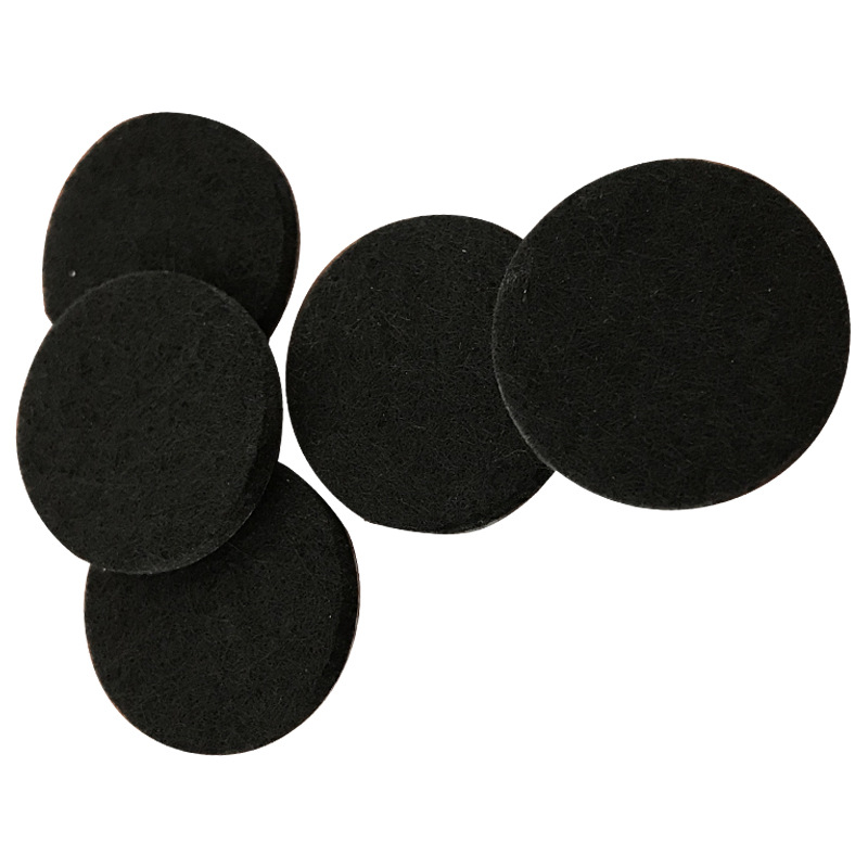 @厂家批发背胶无纺布胶贴 自粘毛毡脚垫 黑色圆形防滑耐磨家具脚