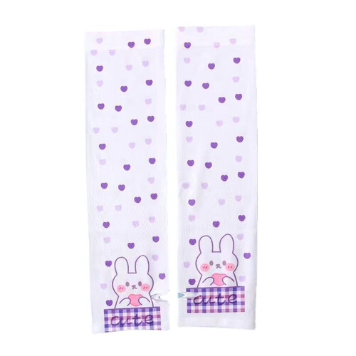 Sun Protection Sleeve for Women, Cartoon Printed, Student Sun/UVA Protective Riding Gloves for Men, Sports Driving Cute Bear Ice Sleeves