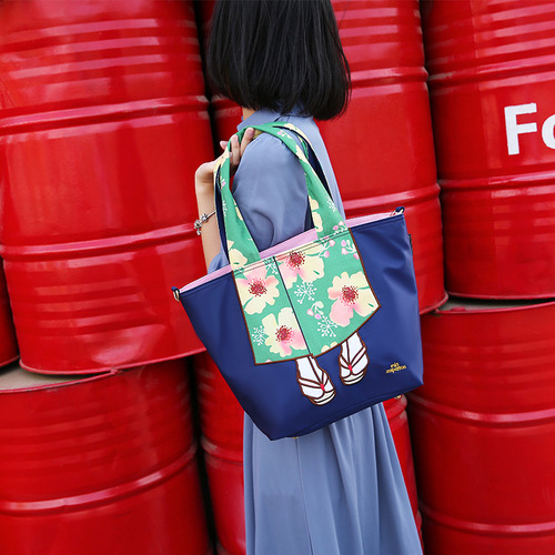 Cross-border direct supply MISZAPATOSS Japanese Rakuten 2way beauty leg top handle cross body bag fashionable printed embroidery bag