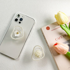 Phone case air cushion stand Korean INS style irregular pearl ring flower adhesive type retractable desktop for watching movies