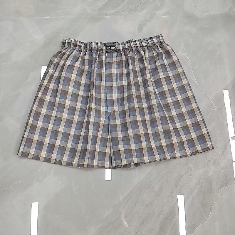 Upolon Wholesale Boxer Cotton Men's Underwear Boxer Loose Arrow Pants Thin Large Size Plaid Upolon Wholesale Boxer Cotton Men's Underwear Boxer Loose Arrow Pants Thin Large Size Plaid