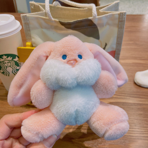 Plush bunny cartoon key chain cute couple doll bag pendant small gift doll pendant key chain