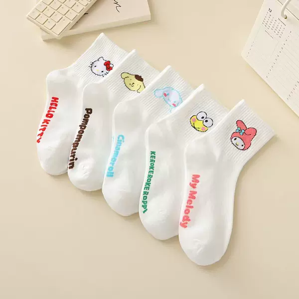 Socks women's spring and autumn Japanese cartoon cute animal socks Korean version 200N women's boat socks combed cotton socks in stock wholesale