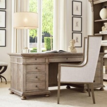 美式乡村纯实木电脑桌复古工作台简约办公桌创意书桌写字桌工作桌