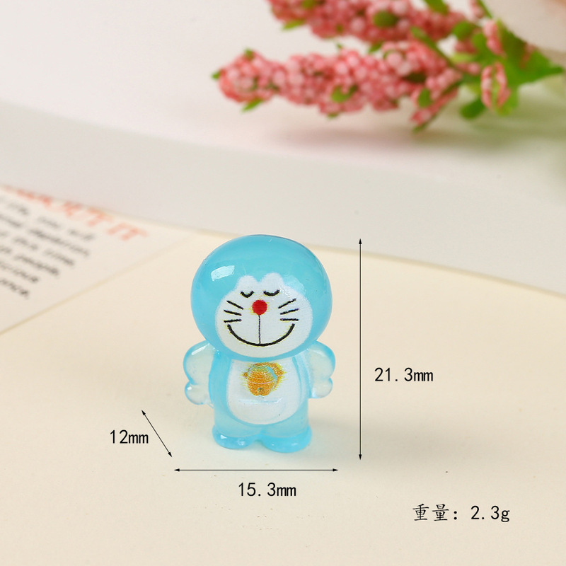 かわいい漫画の青い猫発光装飾品 diy 携帯電話ケース衣類装飾アクセサリー青いポケット猫の装飾品|undefined