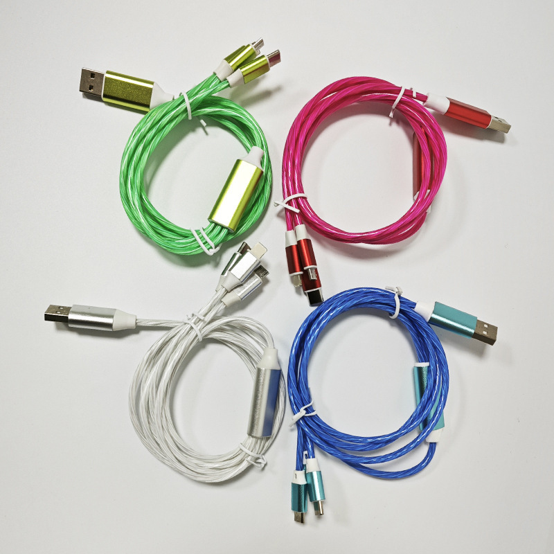 Apple Huawei 携帯電話高速充電ケーブル 1 対 3 ストリーマー データ ケーブル スリーインワン Type-C マーキー カーに適しています。|undefined