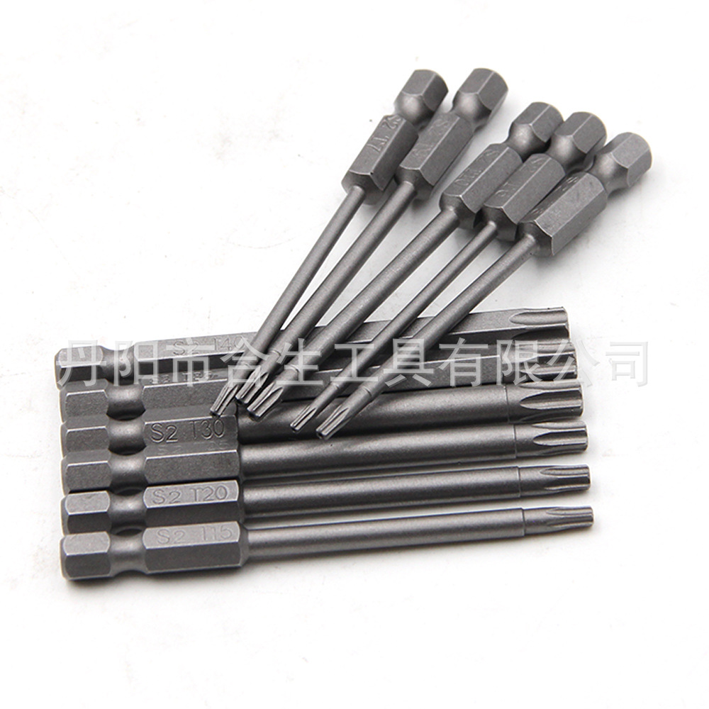 Venta al por mayor transfronteriza 50-75-100mm Hollow Plum Blossom alargado S2 lote cabeza hexagonal mango destornillador cabeza destornillador traje