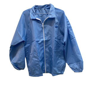 Factory Direct anti-static mesh top jacket dust-free workshop supplies 0.5 Plaid lapel top