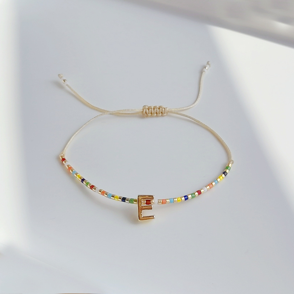 5g Weight Bracelets Classification 1 Piece Quantity Daily Occasion Seed Bead Material Letter Pattern Women'S Gender Knitting Design Fashion Style Fashion Letter Seed Bead Knitting Women's Bracelets 7