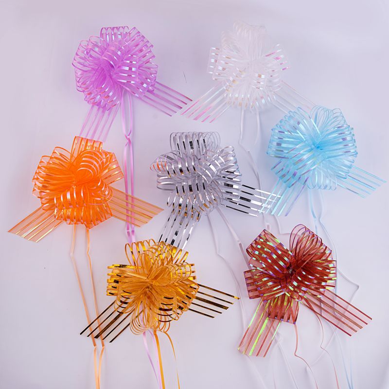 Venta al por mayor regalo flor embalaje boda habitación boda coche decorativo hilo esférico mano tire flor 50 # gran bola de hilo de nieve flor