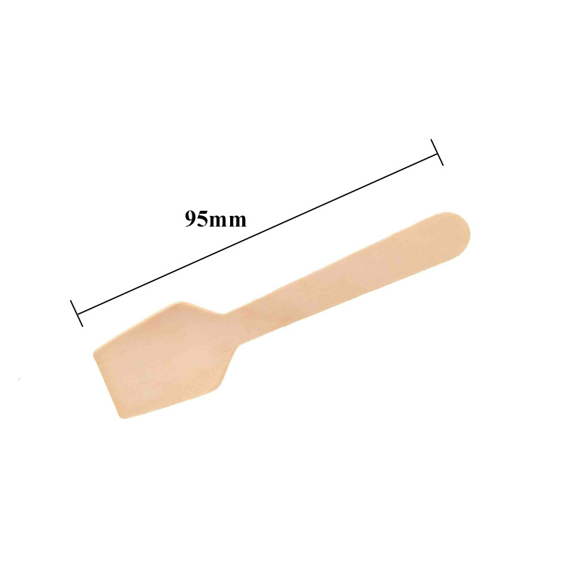 10cm cucharas de madera desechables cucharas de helado redondas cucharas de helado
