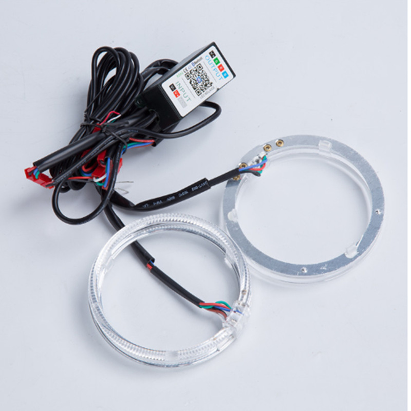 Automóvil LED colorido 3 pulgadas 2.5 pulgadas Bluetooth APP control colorido ángel ojo lámpara decorativa un arrastre dos guía de luz