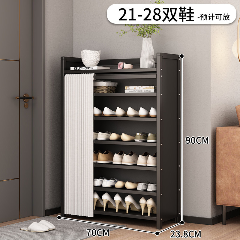 折りたたみシューズラック多層設置不要ホームドア一体型省スペース防塵大容量収納シューズラック|undefined