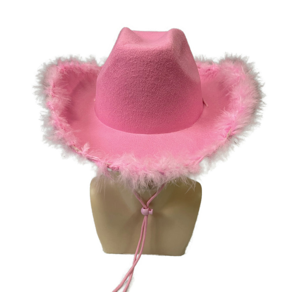 Sombrero vaquero blanco con plumas — estilo oeste, no tejido, ideal para fiestas, escenarios o despedidas de soltero