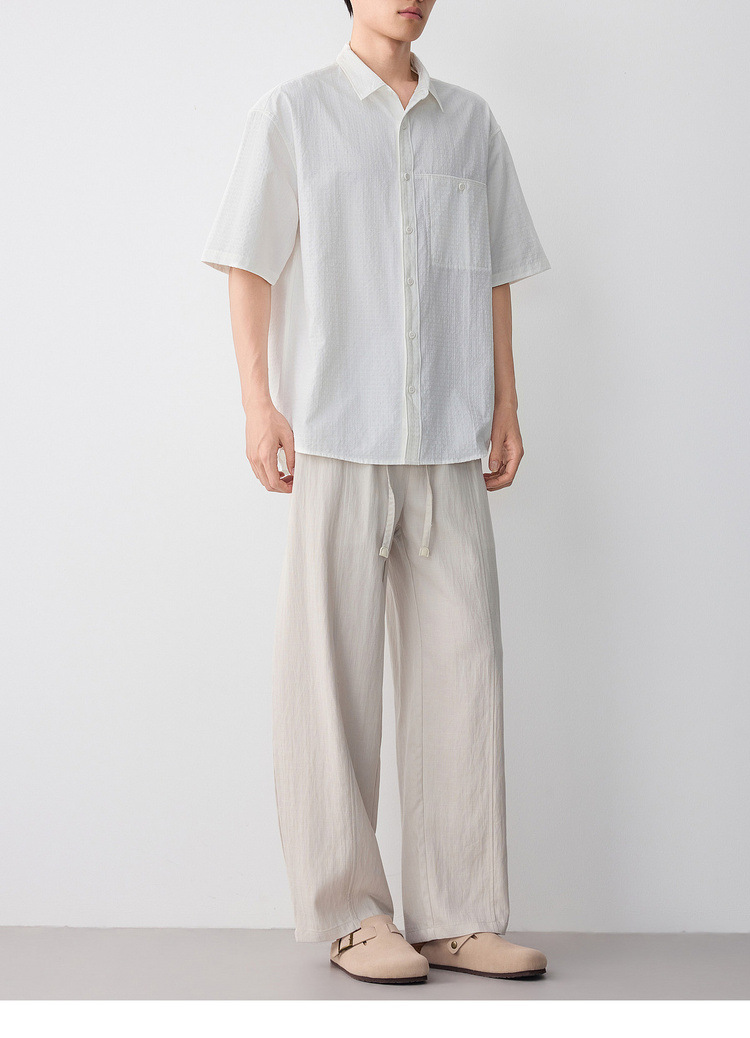 Áo sơ mi nam dài tay công sở chất liệu cotton phom thường — trắng chi tiết 17