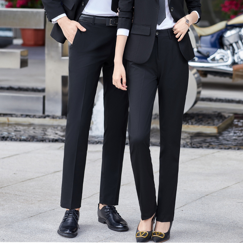 men and women Same item Western-style trousers business affairs Serge Suit pants Four seasons Drape Self cultivation black formal wear Straight DP trousers