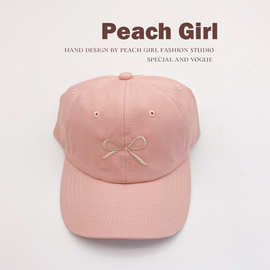 Peach Girl甜心少女蝴蝶结鸭舌帽可爱遮阳帽韩系ins风帽子4235