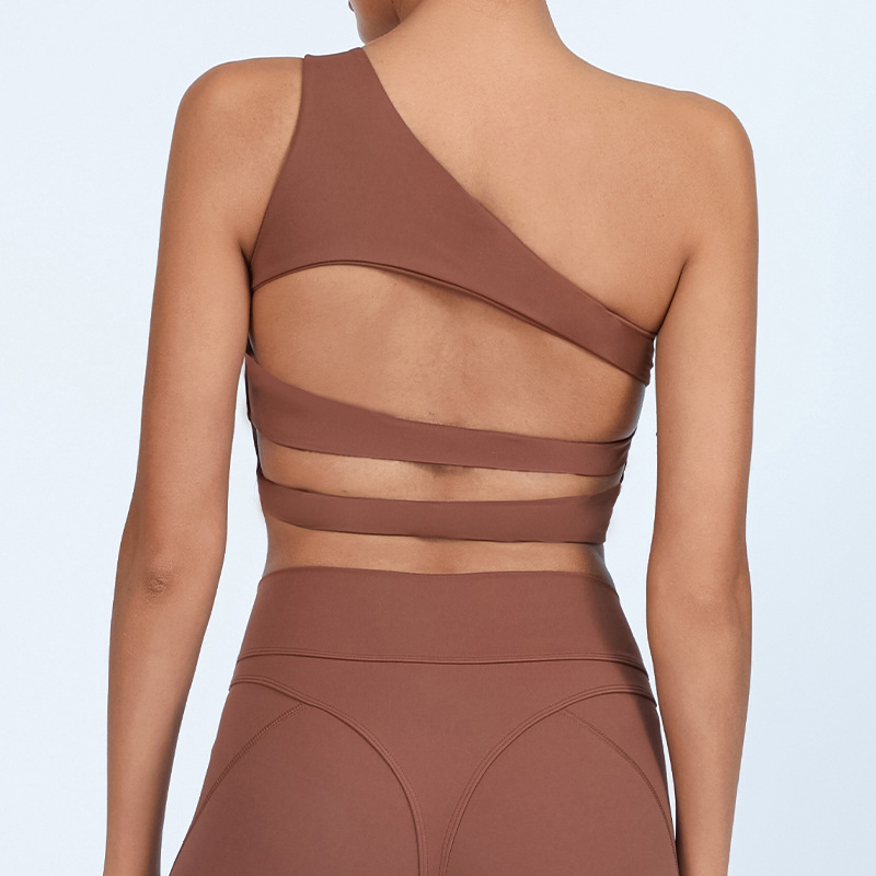 Europa y Estados Unidos comercio exterior transfronterizo chaleco de yoga para mujeres con cojín de pecho hermosa envoltura de pecho antichoque de alta elasticidad secado rápido sujetador deportivo fitness