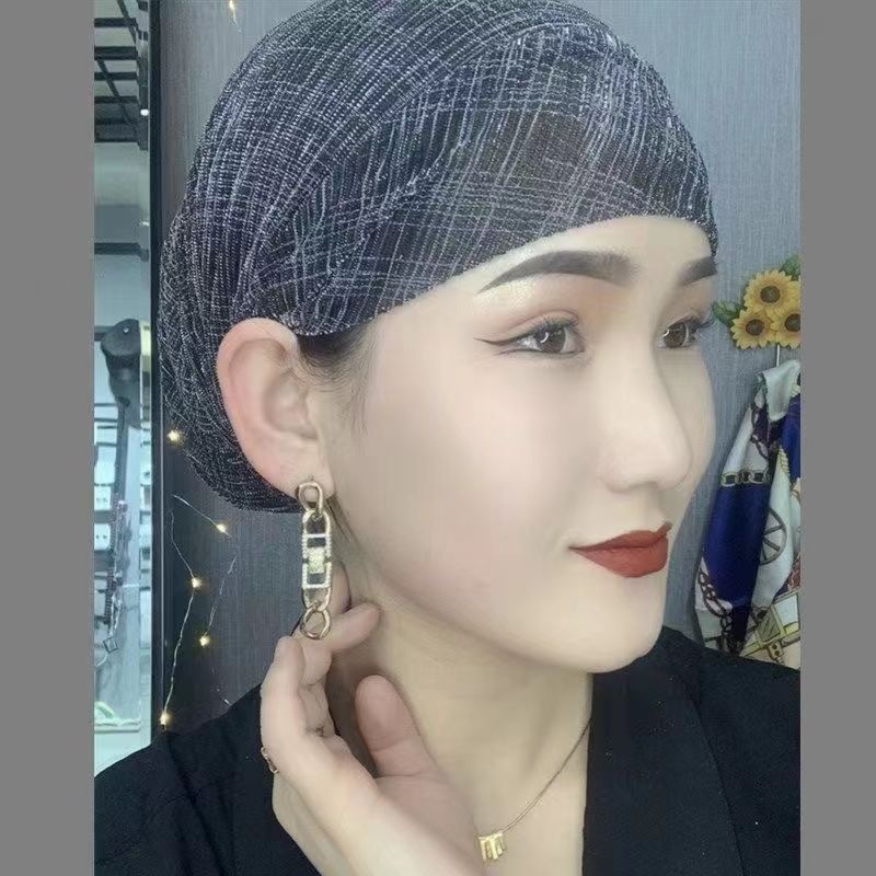褶皱网纱手工包头帽堆堆帽夏季轻薄款妈妈帽遮发帽工厂直销透气