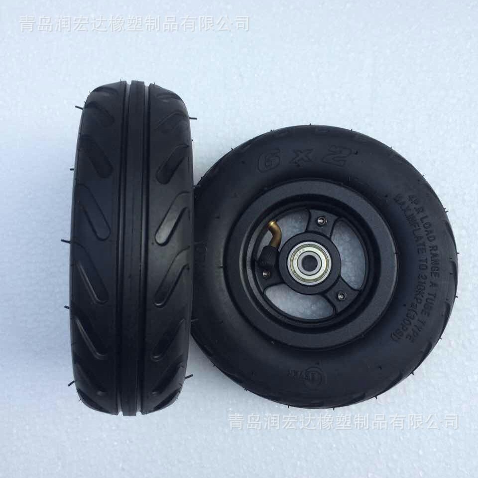供应6×2 6寸 快轮FO电动车 滑板车充气轮胎 铝合金轮子