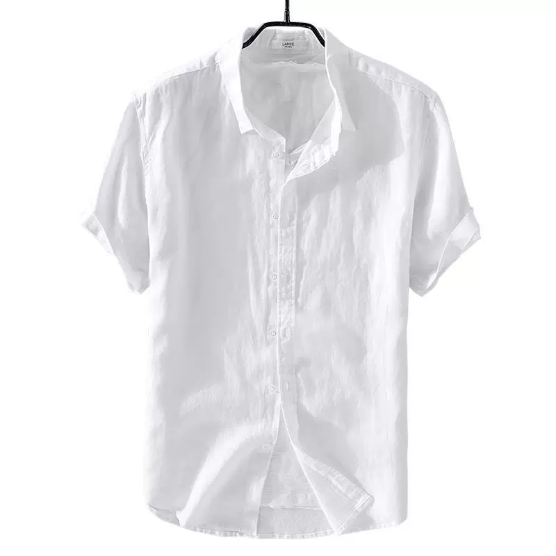 Japanese retro thin base shirt for leisure, with short sleeve, loose fit