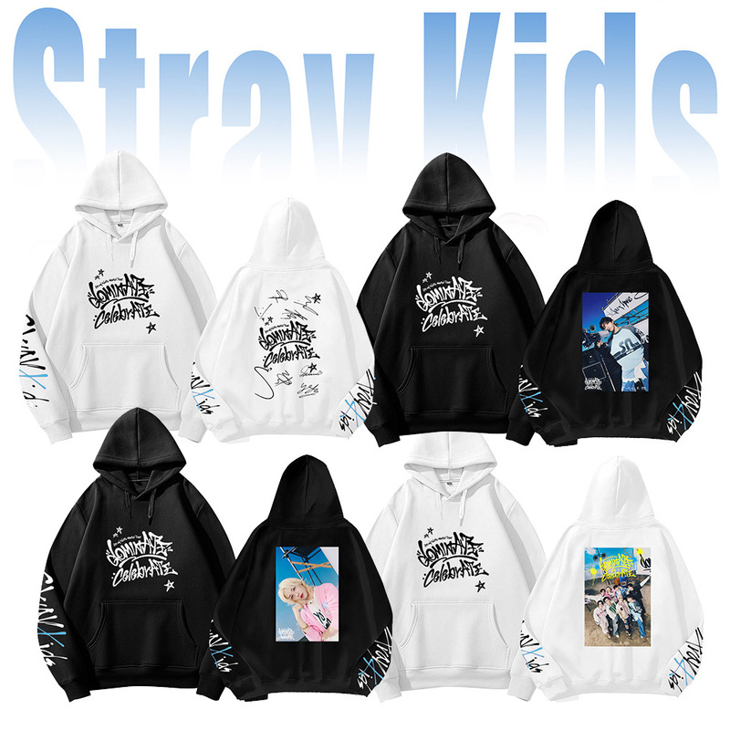 Straykids Worldtour Dominate:Celebrate Trendyy Sweatshirt Autumn and Winter Long-Sleeved Hooded Jacket Straykids Worldtour Dominate:Celebrate Trendyy Sweatshirt Autumn and Winter Long-Sleeved Hooded Jacket