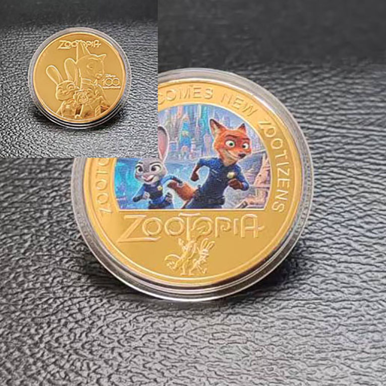 Medalla de zoo loco metal artesanía monedas de oro de color monedas de juguete recuerdo recuerdo de la colección de zoo