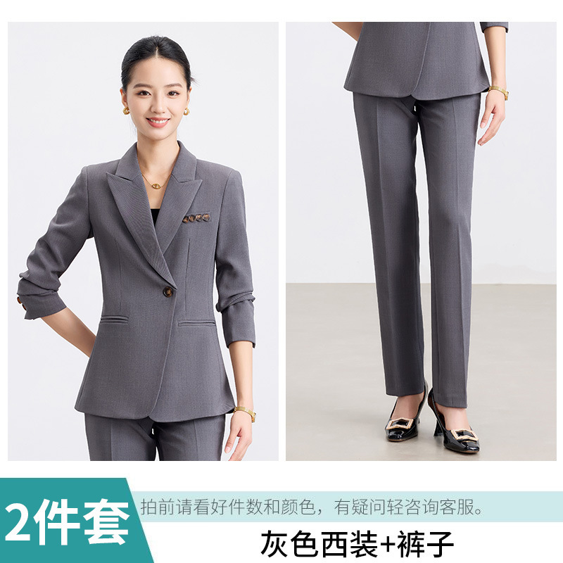 简约气质干练女神范职业西服套装秋冬高级感工作服小西装马甲套装|undefined