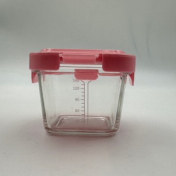 Cuenco de alimentos suplementarios para bebés calentado por microondas, caja de almuerzo con cubierta, huevo al vapor, caja de muestra de alimentos cocinados, caja de vidrio