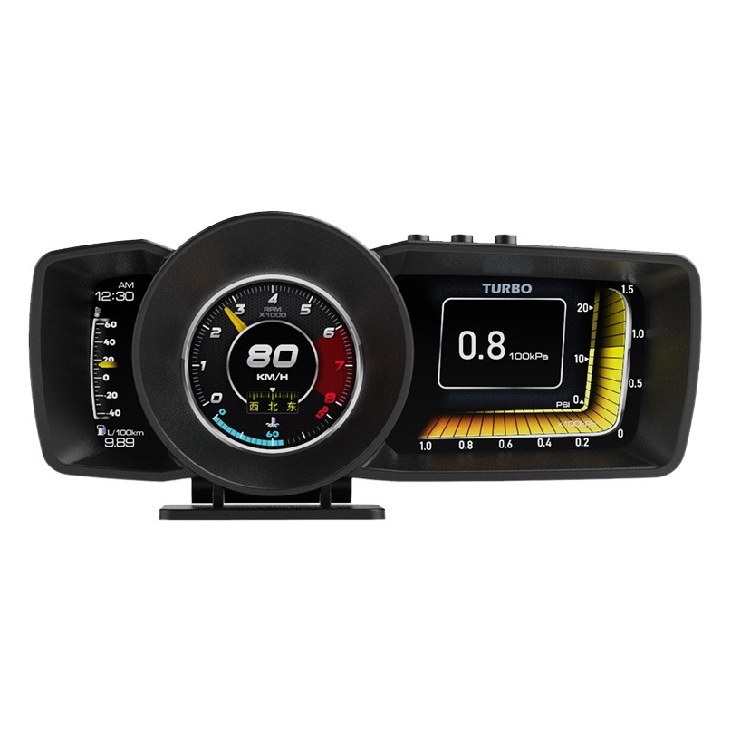 A600 multifuncional OBD LCD medidor AP-7 head-up display Ordenador de conducción velocidad turbina consumo de combustible temperatura del agua