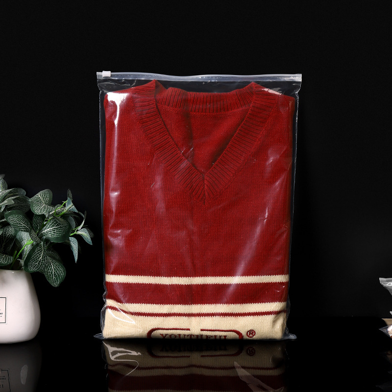 Bolsa de plástico transparente grande con cierre para ropa, bolsa con cierre de EVA esmerilada para calcetines, ropa interior, en stock