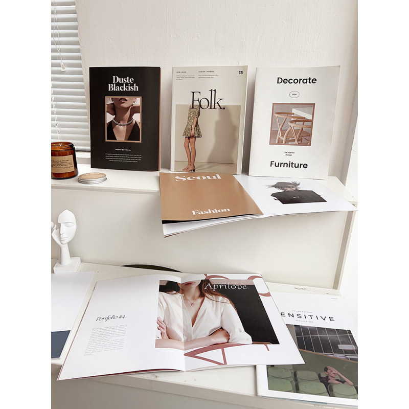 European and American fashion magazines shoot prop book cover album book net red English high-level scene layout