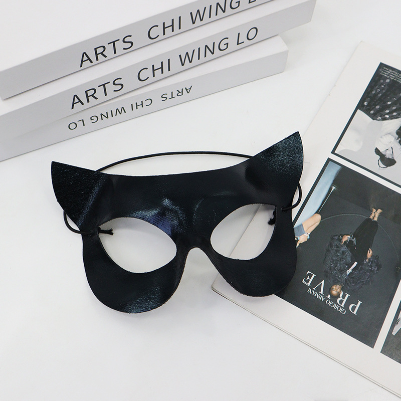 Amazon transfronterizo PVC cara de gato mitad cara máscara de color sólido espectáculo de fiesta sexy dama máscara de ojos TK