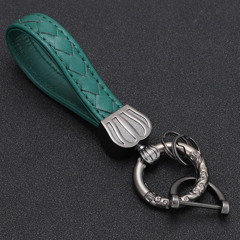 Productos transfronterizos Llavero de coche Corona Llavero de metal Material de aleación de zinc Cuerda de cuero duradera de alta gama Llavero