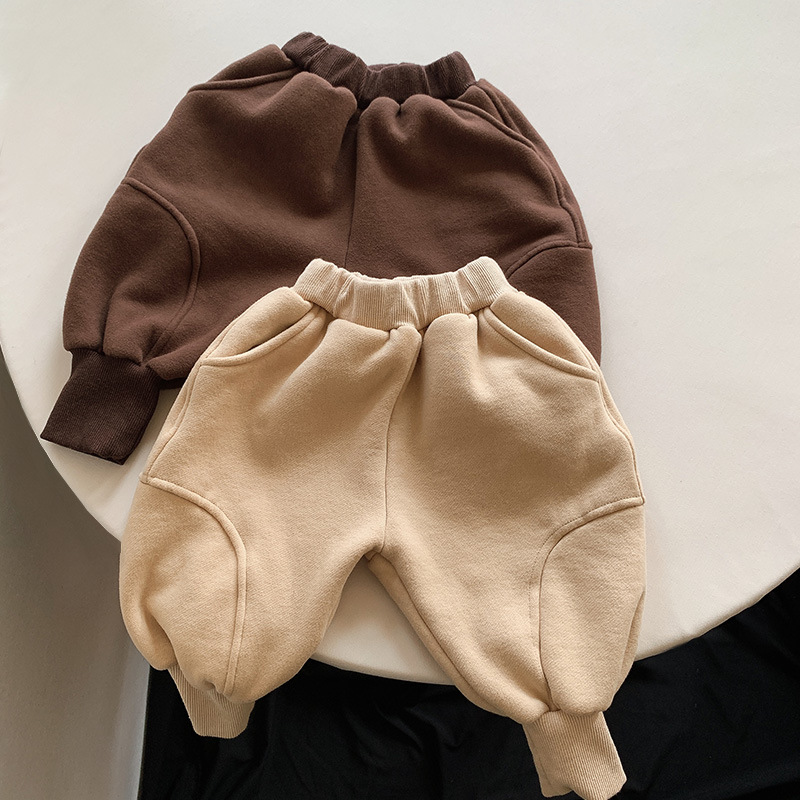 Pantalones Deportivos Térmicos con Felpa para Niños de Algodón para Otoño e Invierno image 3