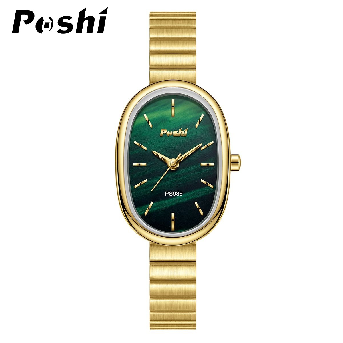 POSHI nuevo reloj de cuarzo con cadena esfera ovalada pequeño reloj de mujer coreana ropa reloj de mujer salvaje