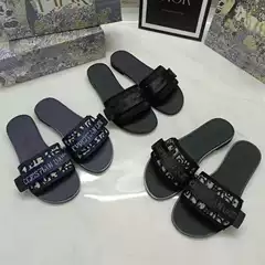 Women's Classic Flat Sandals with Velcro Strap Embroidered Summer Beach Slip-On Slippers for Outdoor Wear