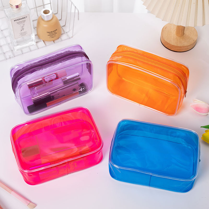 Pvc Colorful Cosmetic Bag High-Value Waterproof Cosmetics Bag Portable Simple Travel Multi-Functional Large-Capacity Toiletry Bag
