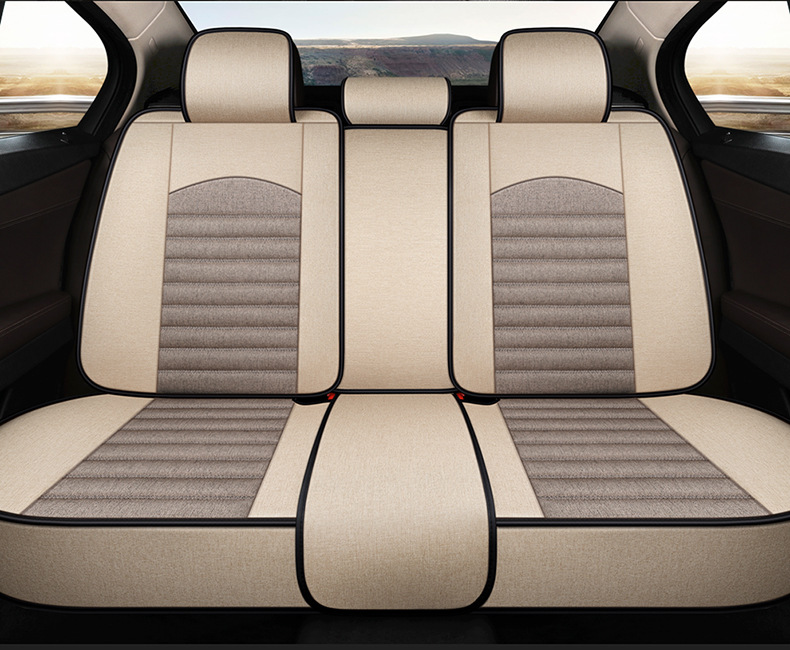 23 Years New All-Season Breathable Striped Linen Car Seat Cushion Wholesale Export from Physical Store