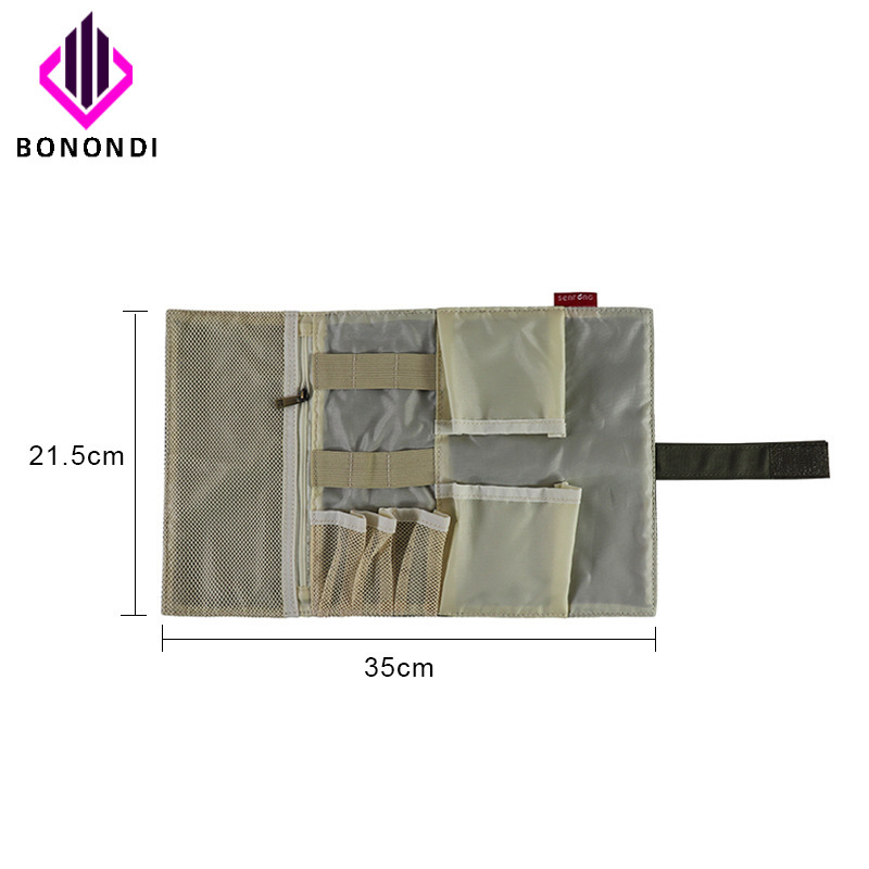 BLD定制男女士洗漱袋绑带pu文具包帆布笔帘笔袋餐具刀具化妆刷收