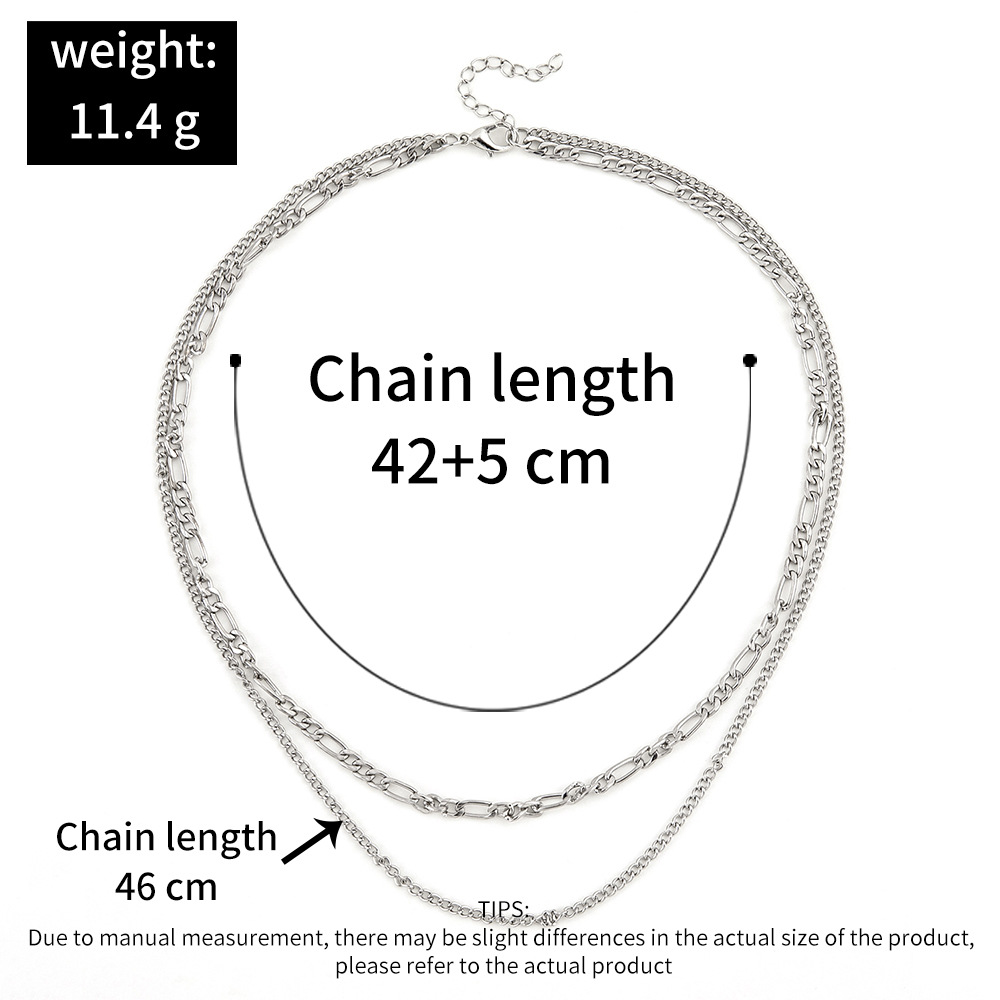 simple punk double-layer twist geometric collarbone chain necklace