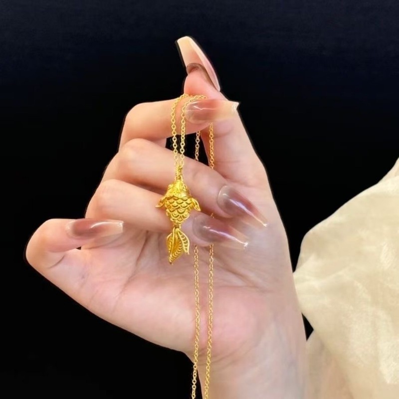 抖音同款锦鲤项链女个性独特百搭ins风2025你啊新款小众精致锁骨|undefined