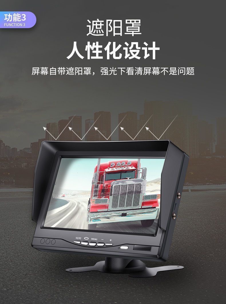 Truck Four-Way Monitoring Semi-Trailer 12/24V Universal Recorder Camera High-Definition Video Reversing Image